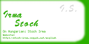 irma stoch business card